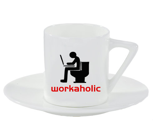 Workoholic Espresso hrnek s podšálkem 100ml - Bílá