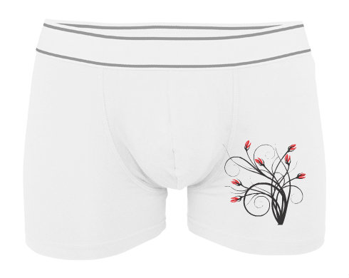 Divoké květy Pánské boxerky Contrast - Bílá
