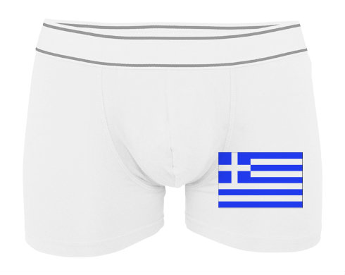 Řecko Pánské boxerky Contrast - Bílá