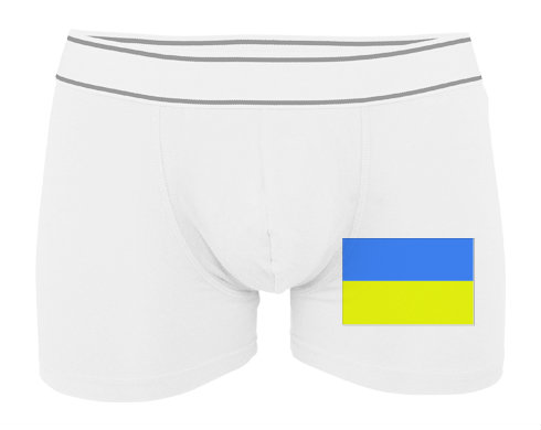 Ukrajina Pánské boxerky Contrast - Bílá