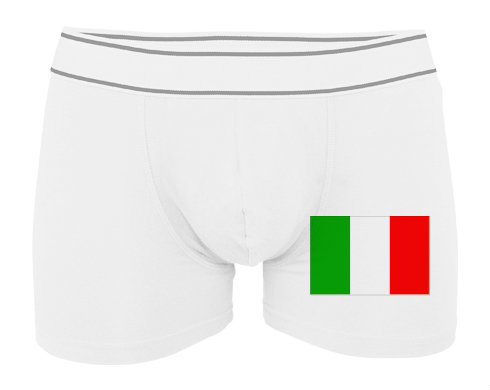 Itálie Pánské boxerky Contrast - Bílá