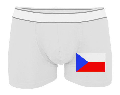 Česká republika Pánské boxerky Contrast - Bílá