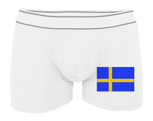 Švédsko Pánské boxerky Contrast - Bílá
