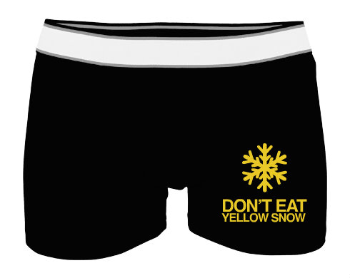 DONT EAT YELLOW SNOW Pánské boxerky Contrast - Bílá