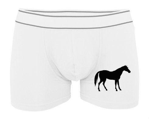 Kůň Pánské boxerky Contrast - Bílá