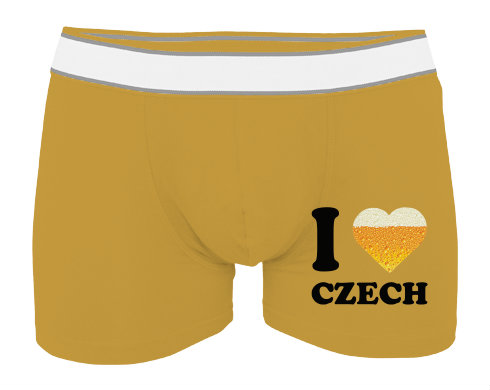 I love czech beer Pánské boxerky Contrast - Bílá