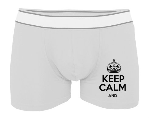 Keep calm Pánské boxerky Contrast - Bílá