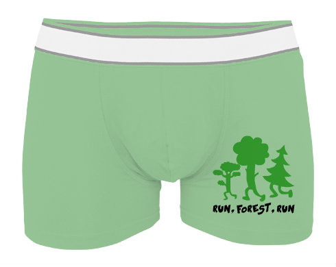 Run forest run Pánské boxerky Contrast - Bílá