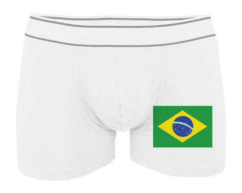 Brazilská vlajka Pánské boxerky Contrast - Bílá