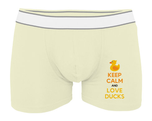 Keep calm and love ducks Pánské boxerky Contrast - Bílá