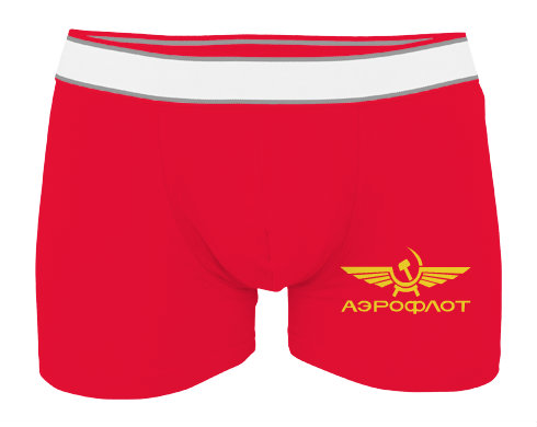 Aeroflot Pánské boxerky Contrast - Bílá