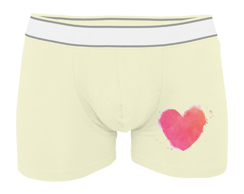 watercolor heart Pánské boxerky Contrast - Bílá