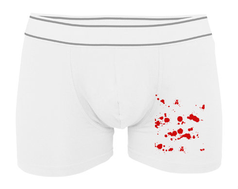 Krev Pánské boxerky Contrast - Bílá
