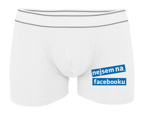 Nejsem na facebooku Pánské boxerky Contrast - Bílá