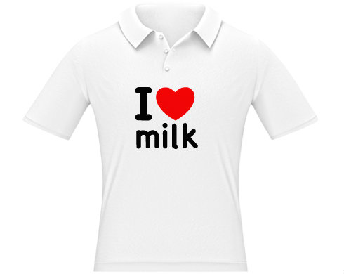 I Love milk Pánská polokošile - Bílá
