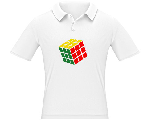 Rubikova kostka Pánská polokošile - Bílá