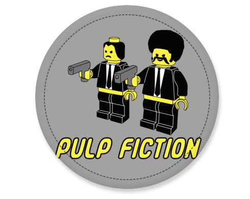 Pulp Fiction Lego Placka - Bílá