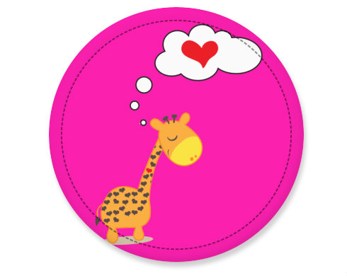 Zamilovaná žirafa Placka - Bílá