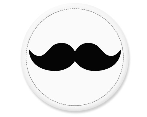 moustache Placka - Bílá