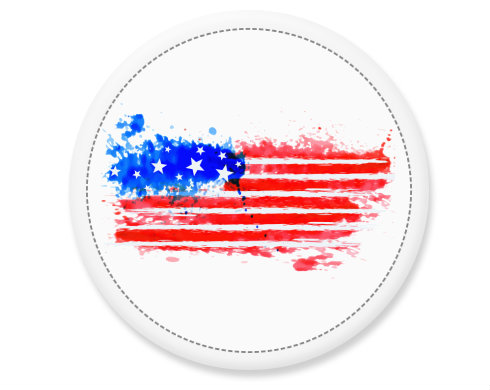 USA water flag Placka - Bílá