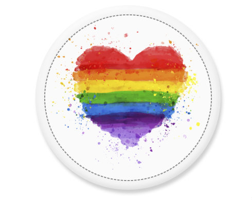 Rainbow heart Placka - Bílá
