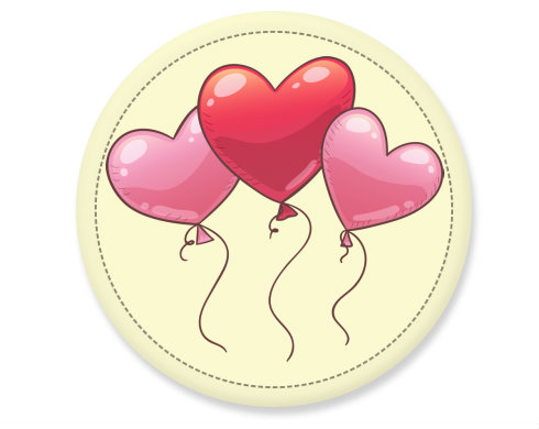 heart balloon Placka - Bílá