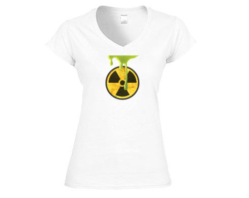 Radioaktivita Dámské tričko V-výstřih - Bílá