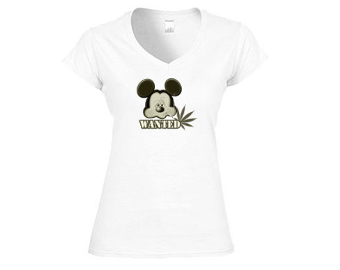 Mickey Dámské tričko V-výstřih - Bílá