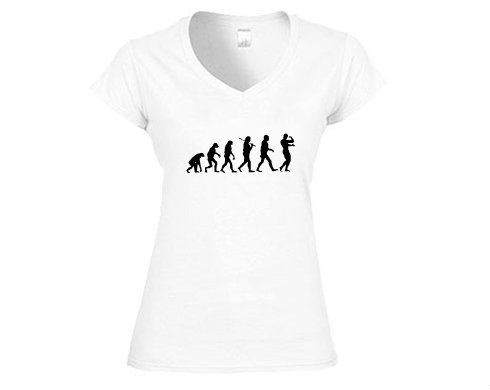 Evolution Bodybuilder Dámské tričko V-výstřih - Bílá