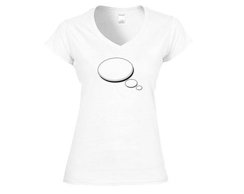 Bublina Dámské tričko V-výstřih - Bílá
