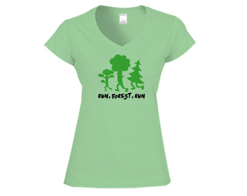 Run forest run Dámské tričko V-výstřih - Bílá