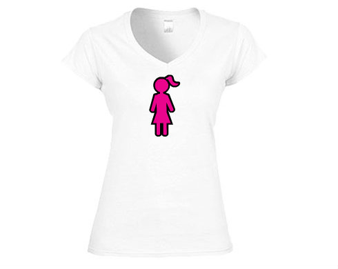 Žena Dámské tričko V-výstřih - Bílá