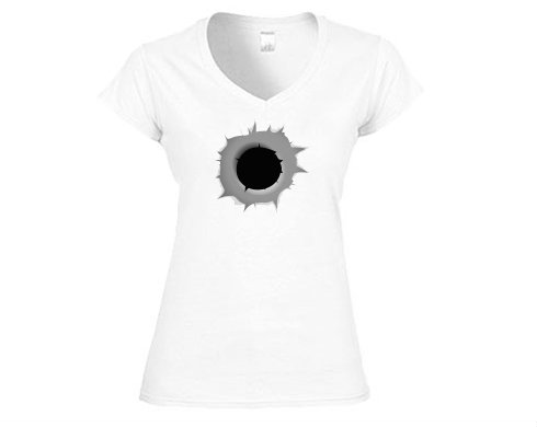 Střela Dámské tričko V-výstřih - Bílá
