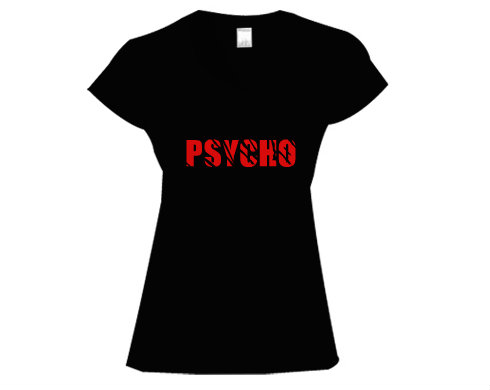 Psycho Dámské tričko V-výstřih - Bílá