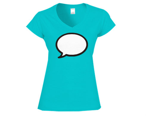 Talk - bublina Dámské tričko V-výstřih - Bílá