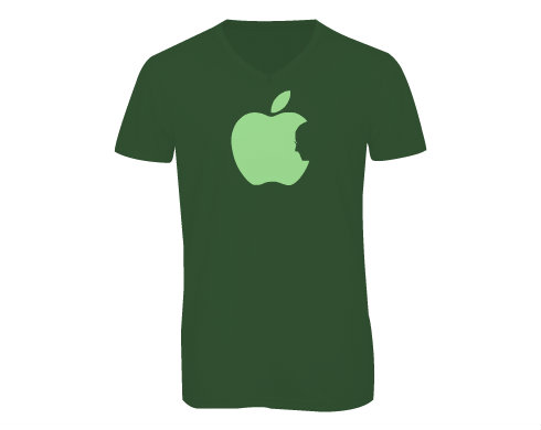 Apple Jobs Pánské triko s výstřihem do V - Bílá