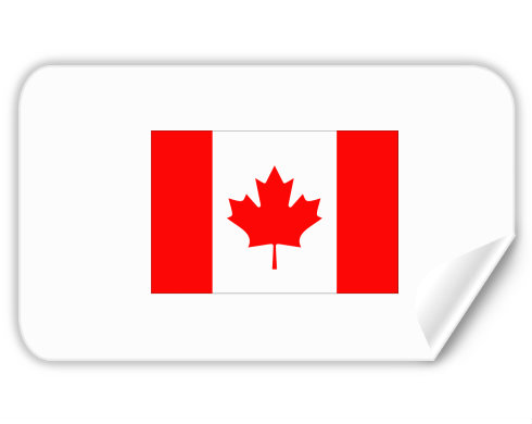 Kanada Samolepky obdelník - Bílá