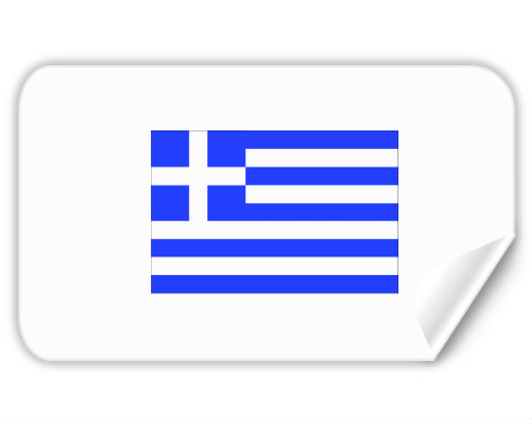 Řecko Samolepky obdelník - Bílá