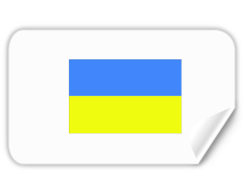 Ukrajina Samolepky obdelník - Bílá