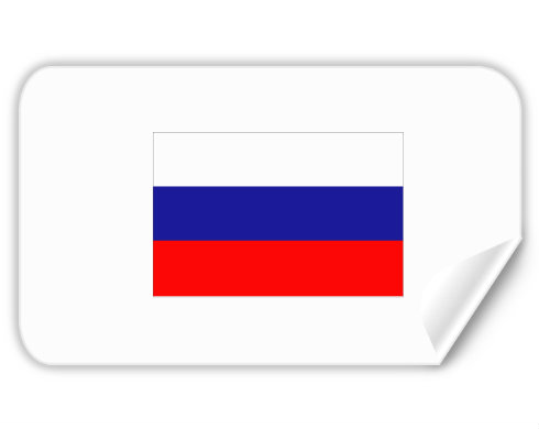 Rusko Samolepky obdelník - Bílá