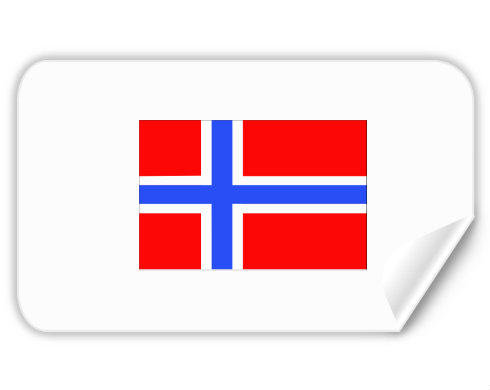 Norsko Samolepky obdelník - Bílá