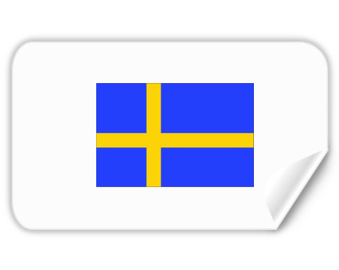 Švédsko Samolepky obdelník - Bílá