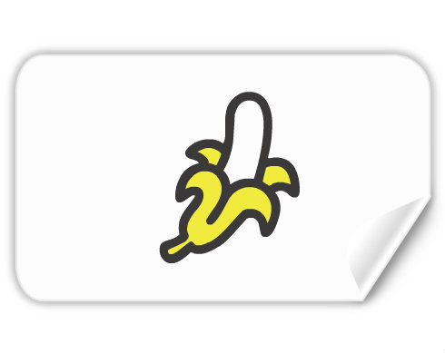 Banán Samolepky obdelník - Bílá