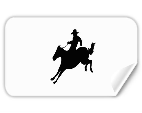 Cowboy Samolepky obdelník - Bílá