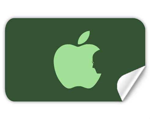 Apple Jobs Samolepky obdelník - Bílá
