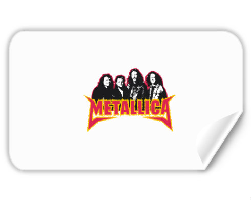 Metallica Samolepky obdelník - Bílá