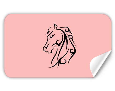 Horse Samolepky obdelník - Bílá