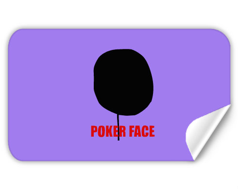 Poker face Samolepky obdelník - Bílá