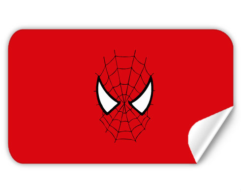 Spiderman Samolepky obdelník - Bílá