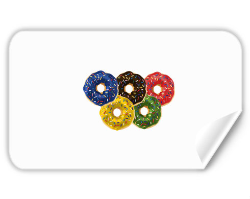 Donut olympics Samolepky obdelník - Bílá